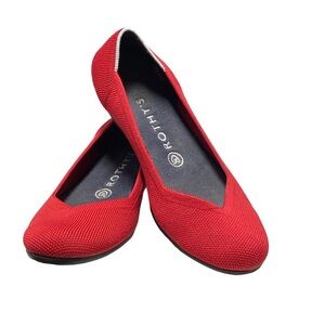 Rothy’s Red Scooter Round Toe Ballet Flats Size 7.5